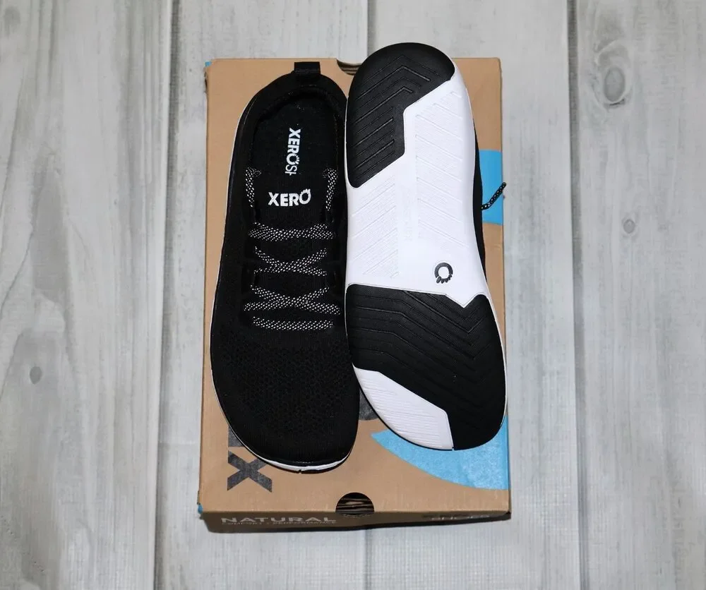 NEW Xero Shoes Nexus Knit Barefoot Athletic Sneakers Women's Black Low Top - 8.5